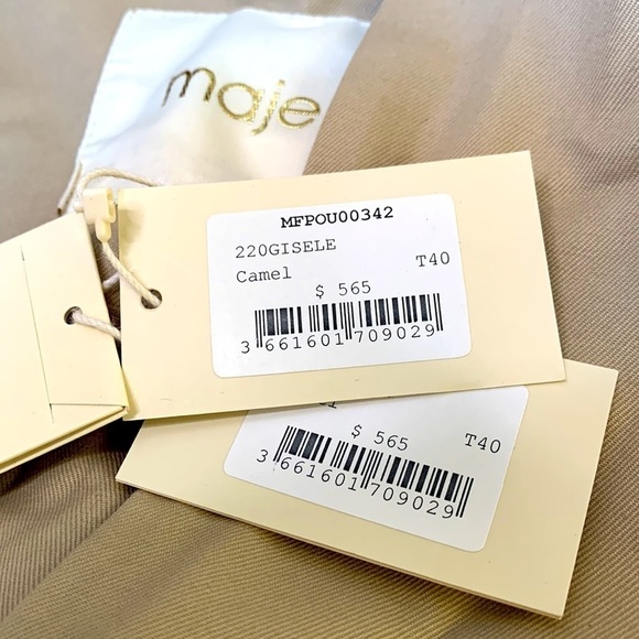 MAJE HOODED TRENCH COAT WITH BELT - camel 40 | US 8 NWT - Picture 5 of 16